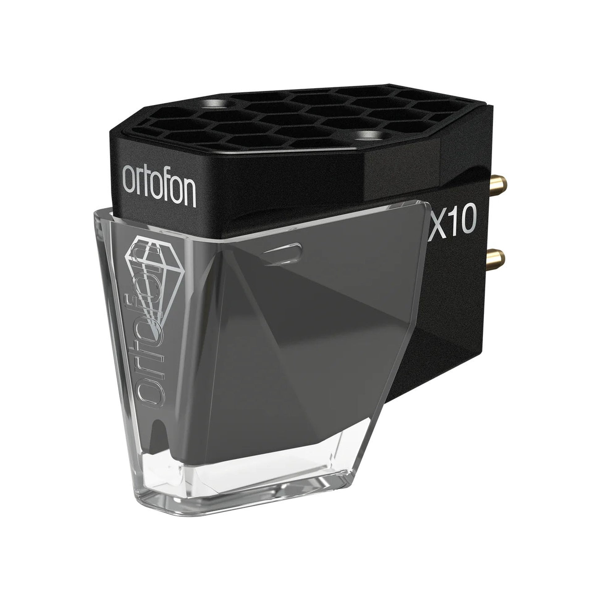 Ortofon MC X10 MC-Tonabnehmer Frontansicht mit aufgesetzter Schutzkappe