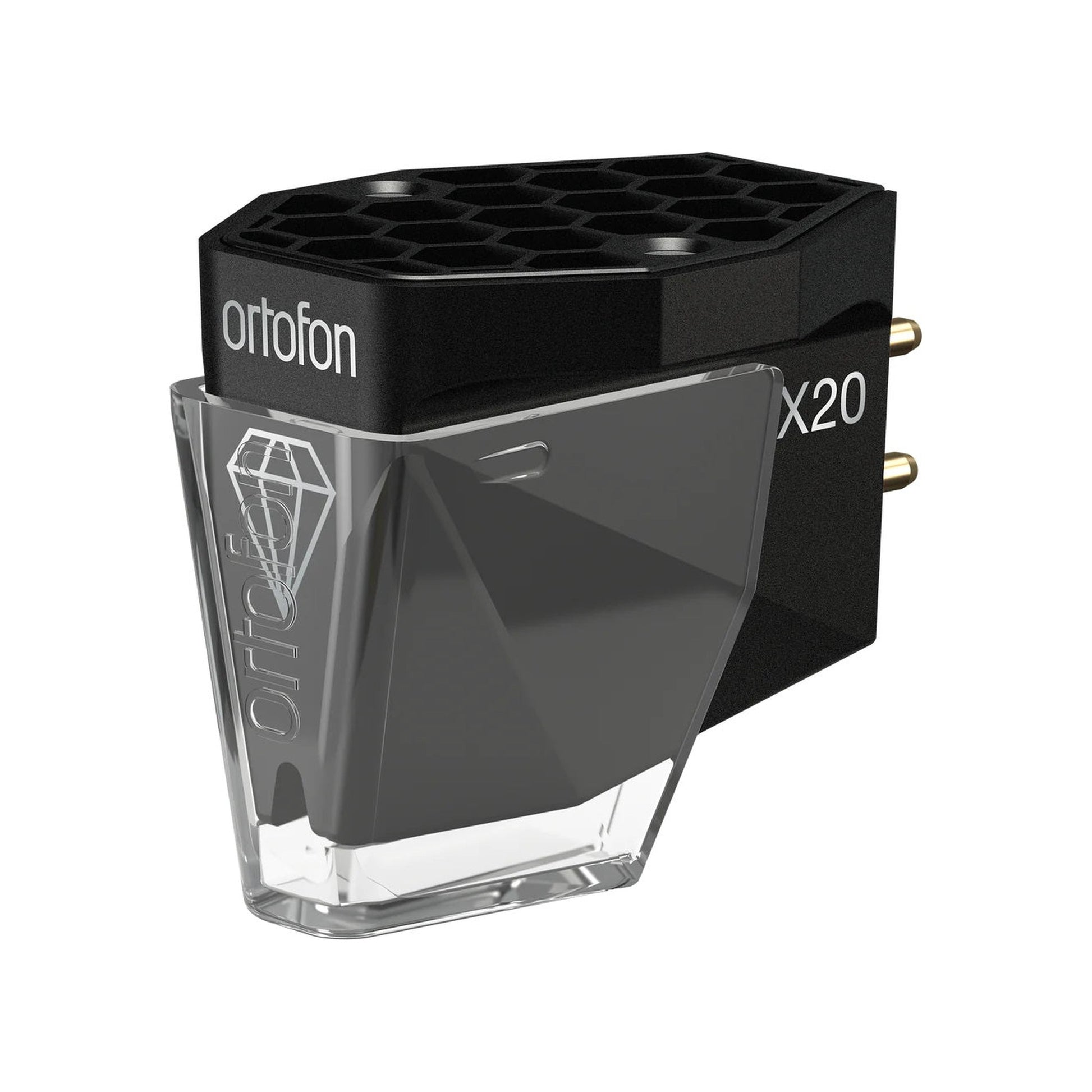 Ortofon MC X20 MC-Tonabnehmer Frontansicht mit aufgesetzter Schutzkappe