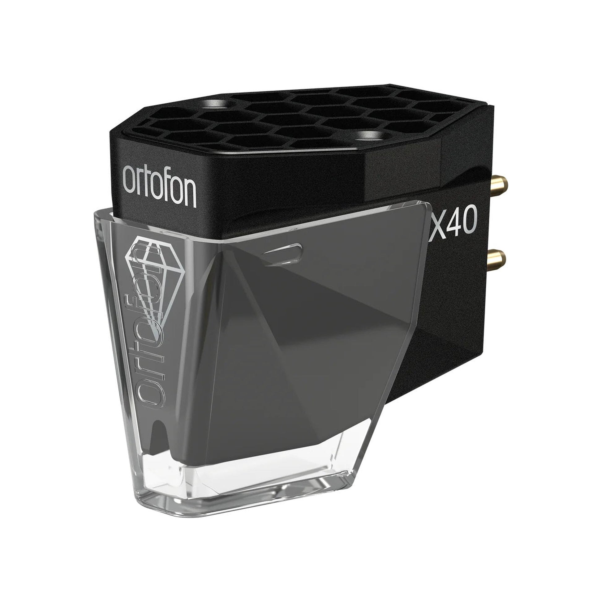 Ortofon MC X40 MC-Tonabnehmer Frontansicht mit aufgesetzter Schutzkappe
