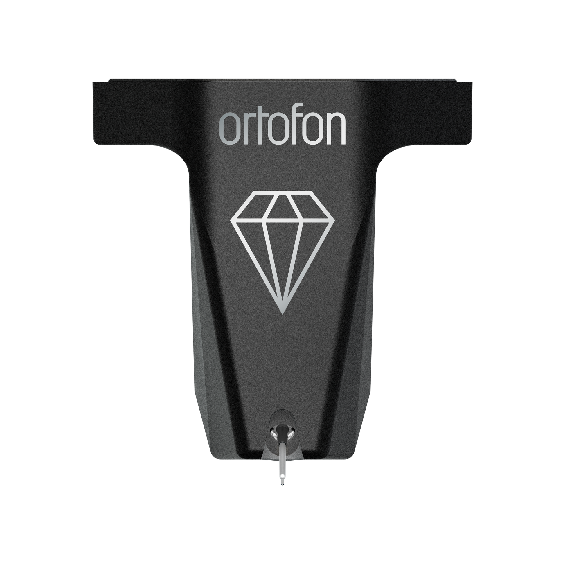 Ortofon MC X50 Moving-Coil-Tonabnehmer Frontansicht mit nackter Micro-Ridge-Diamantnadel