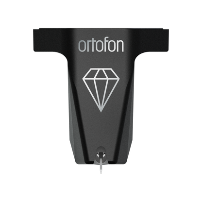 Ortofon MC X50 Moving-Coil-Tonabnehmer Frontansicht mit nackter Micro-Ridge-Diamantnadel