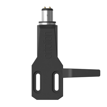 Ortofon SH-2 Headshell Schwarz Draufsicht mit Langlöchern und Fingerlift
