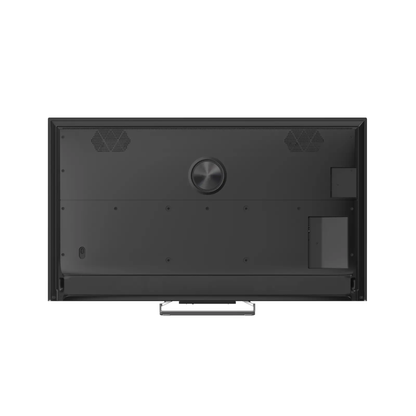 Panasonic TN-75W97CE8S Mini-LED-Fernseher Rückansicht mit Anschlüssen und Standfuss
