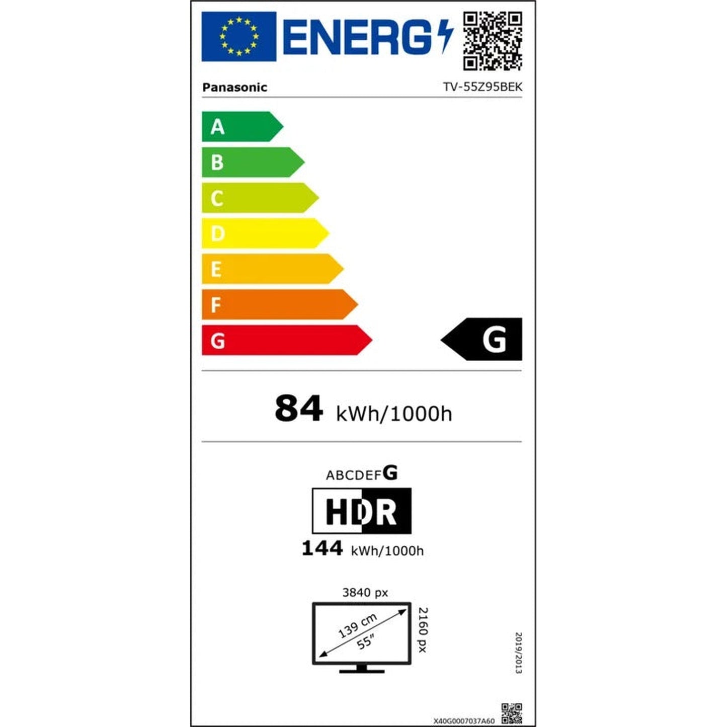Panasonic TV-55Z95BEKA OLED-Fernseher EU-Energielabel Energieeffizienzklasse G
