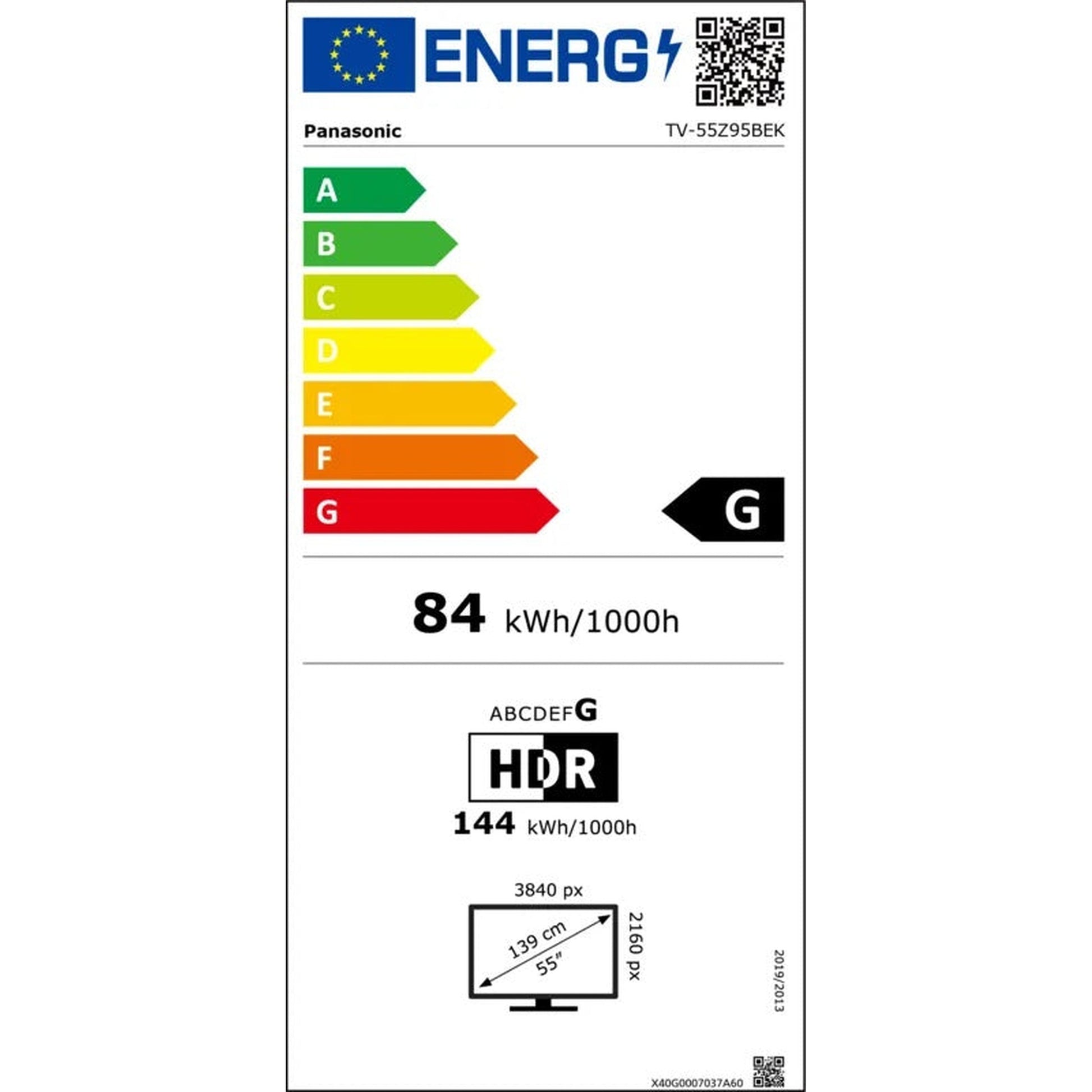 Panasonic TV-55Z95BEKA OLED-Fernseher EU-Energielabel Energieeffizienzklasse G