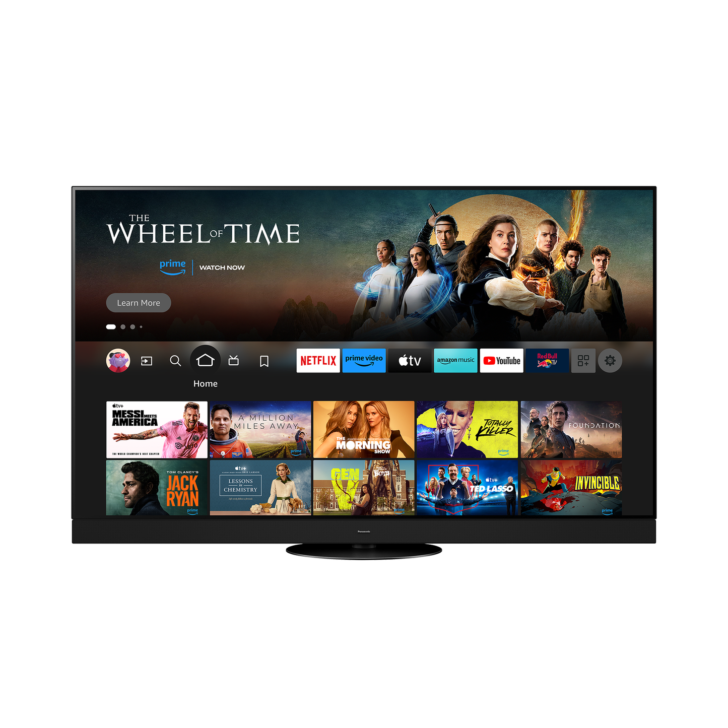 Panasonic TV-65Z90AEK OLED-Fernseher Displayansicht mit Fire-TV-Startbildschirm