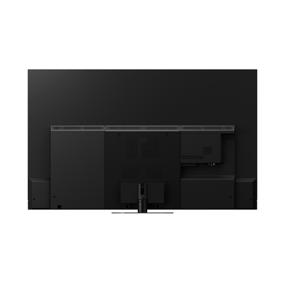 Panasonic TV-65Z90AEK OLED-Fernseher Rückansicht mit Standfuss und Anschlussbereich