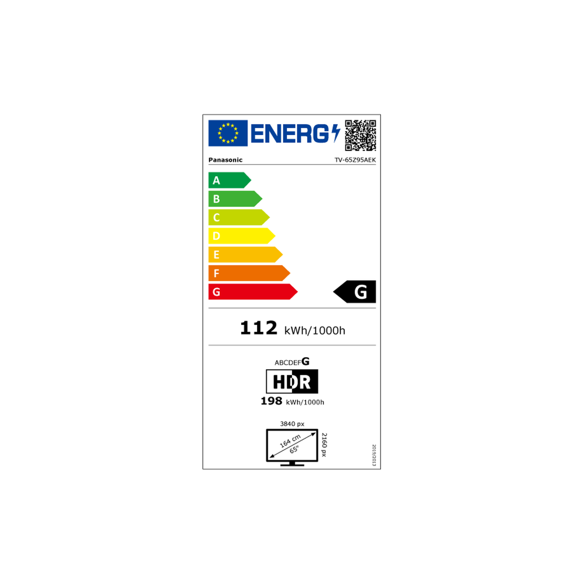 Panasonic TV-65Z95AEK OLED-Fernseher Energielabel (EU-Energieeffizienzklasse G)