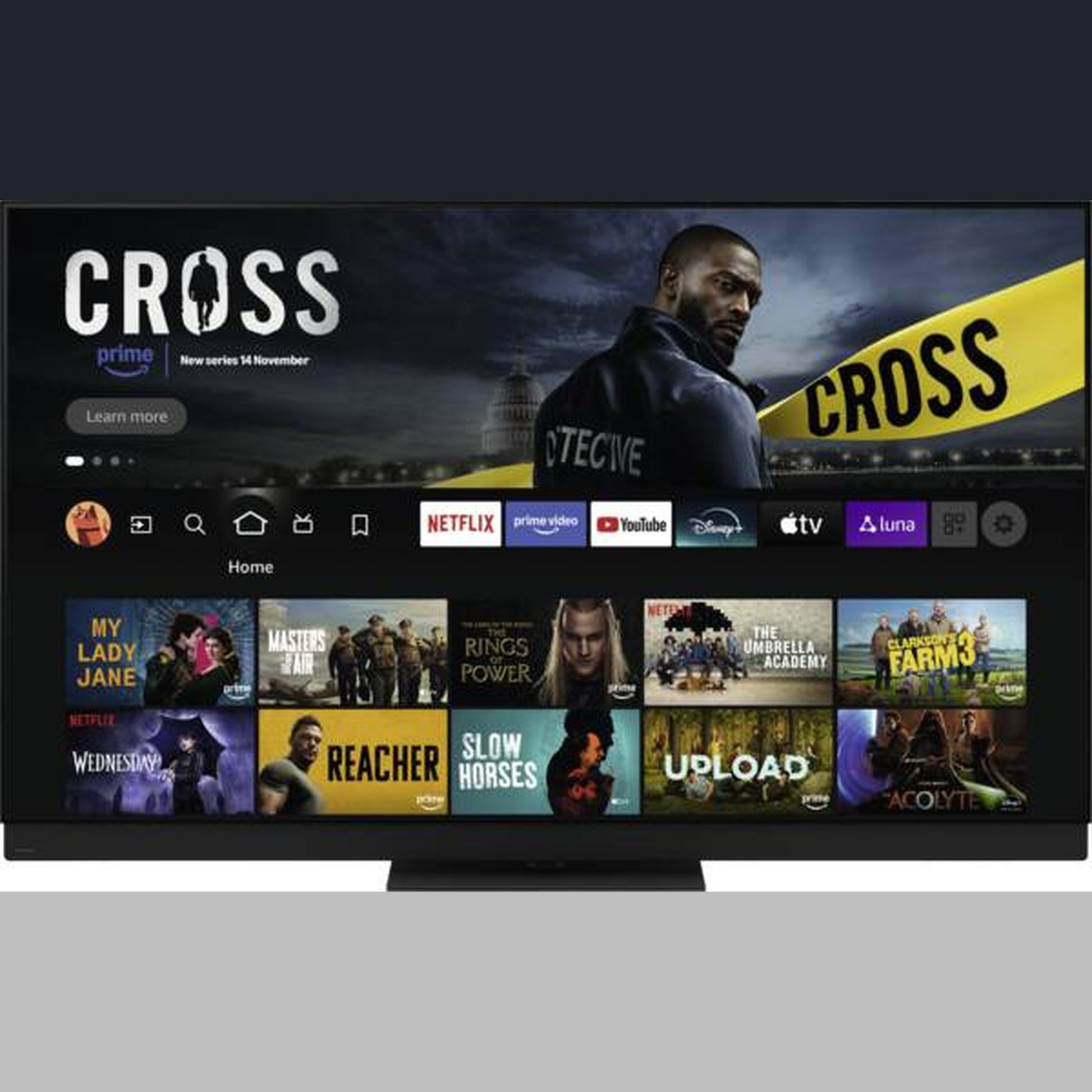 Panasonic TV-77Z95BEKA OLED-Fernseher Displayansicht Smart-TV-Startbildschirm