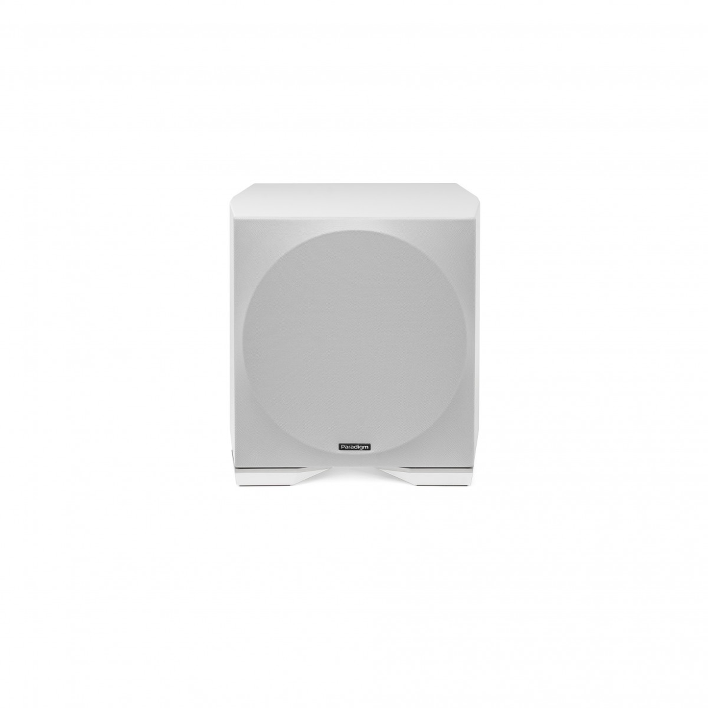 Paradigm Defiance S10 Subwoofer Frontansicht mit montierter Abdeckung, Satin White