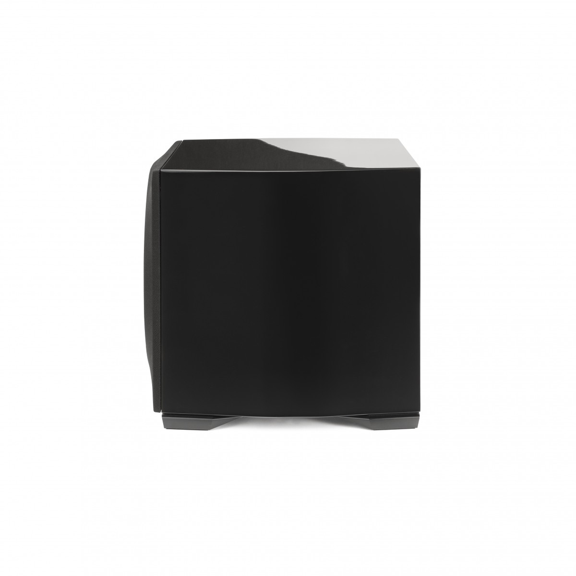 Paradigm Defiance S10 Subwoofer Seitenansicht mit montierter Abdeckung, Gloss Black