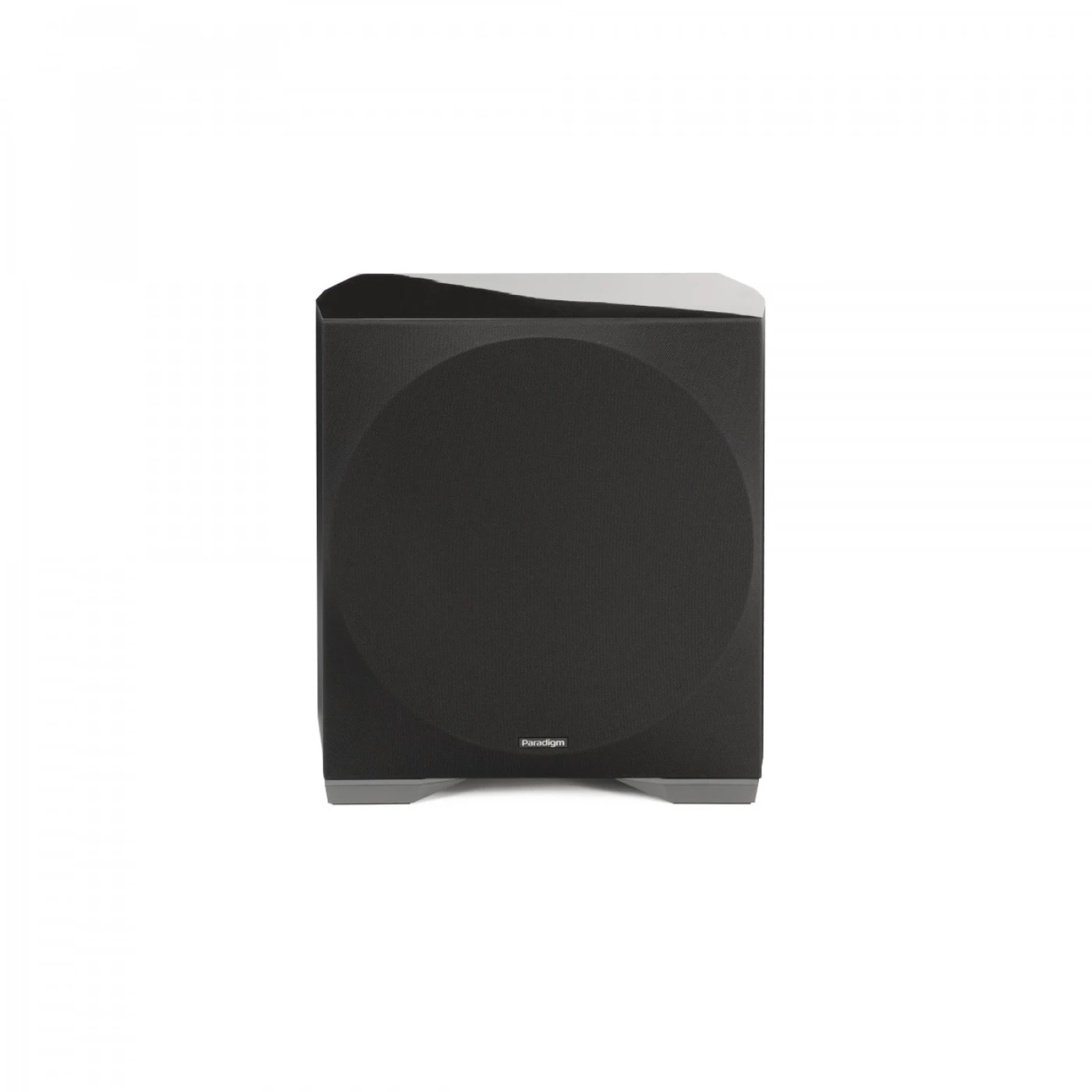 Paradigm Defiance S12 Subwoofer Frontansicht mit montierter Abdeckung, Gloss Black