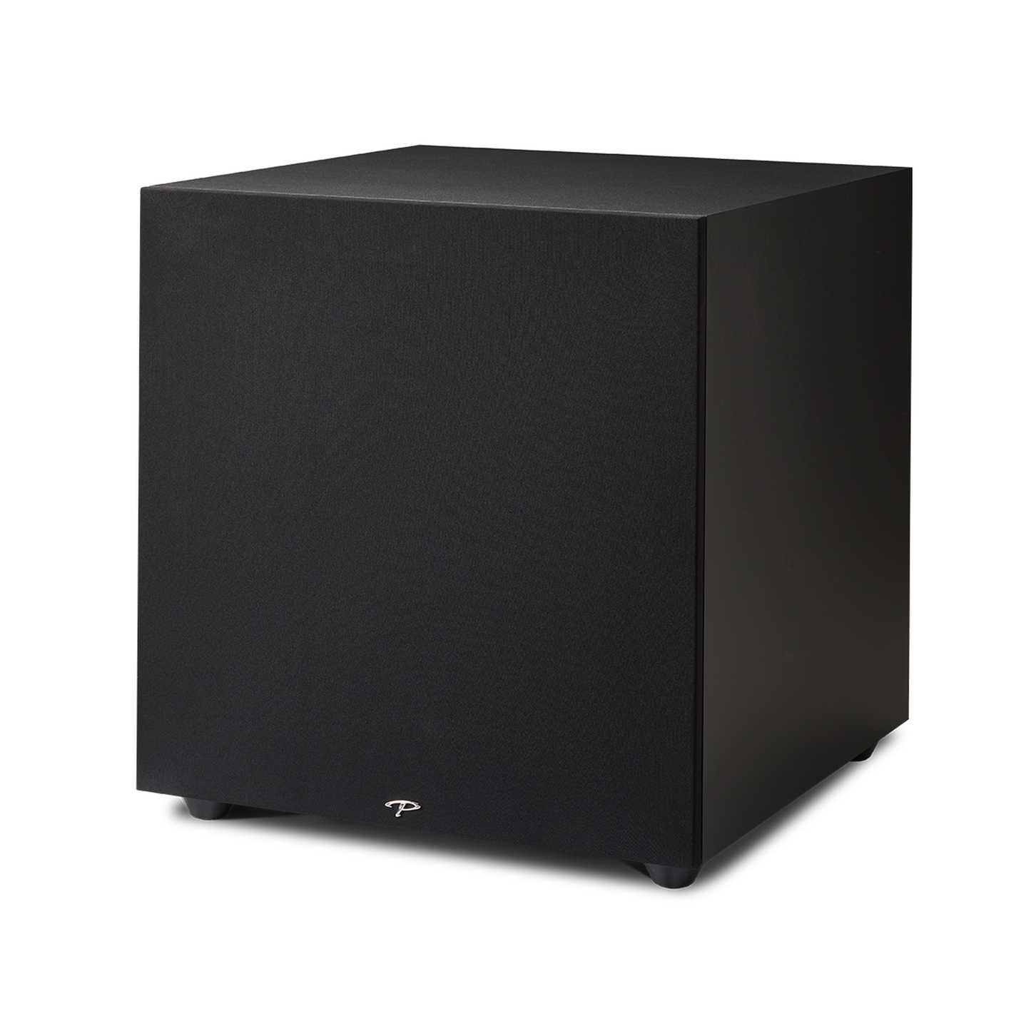 Paradigm Defiance X15 Subwoofer Schrägansicht mit montierter Abdeckung, Black Satin