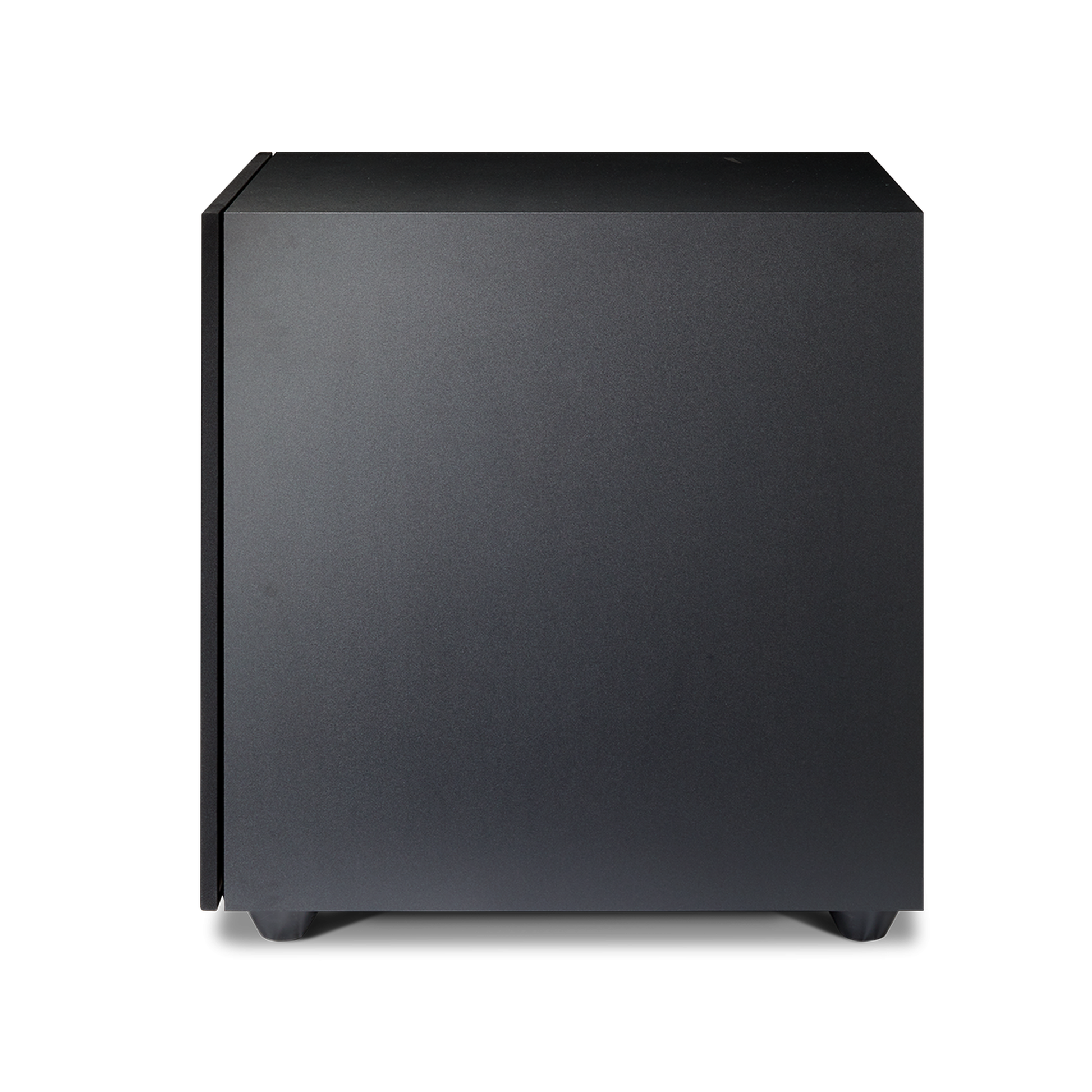 Paradigm Defiance X15 Subwoofer Seitenansicht mit montierter Abdeckung, Black Satin