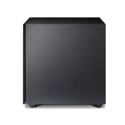 Paradigm Defiance X15 Subwoofer Seitenansicht mit montierter Abdeckung, Black Satin