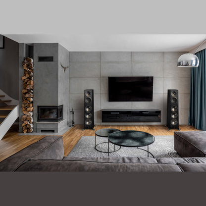 Paradigm Founder 100F Standlautsprecher Lifestyle im Wohnraum, Midnight Cherry