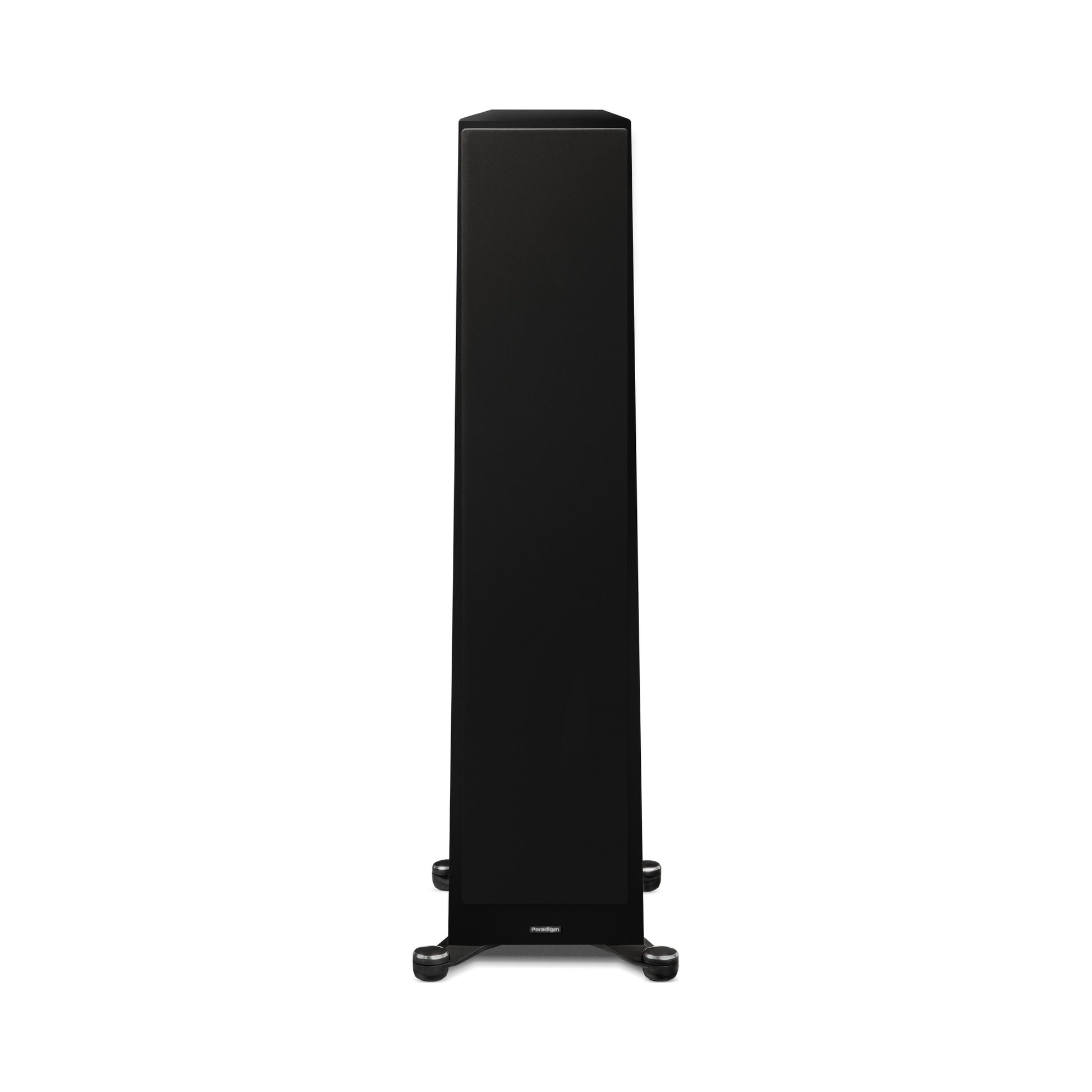 Paradigm Founder 100F Standlautsprecher Frontansicht mit montierter Abdeckung, Black Gloss