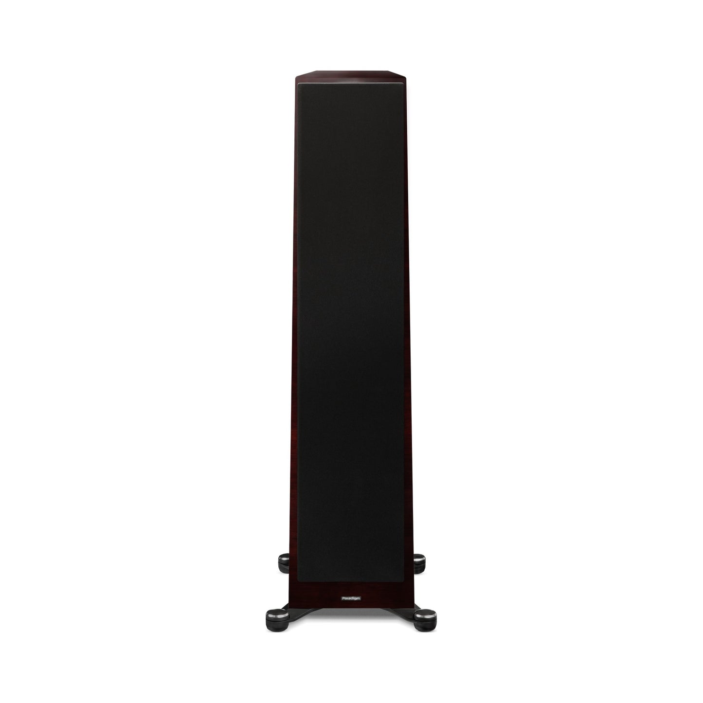 Paradigm Founder 100F Standlautsprecher Frontansicht mit montierter Abdeckung, Midnight Cherry