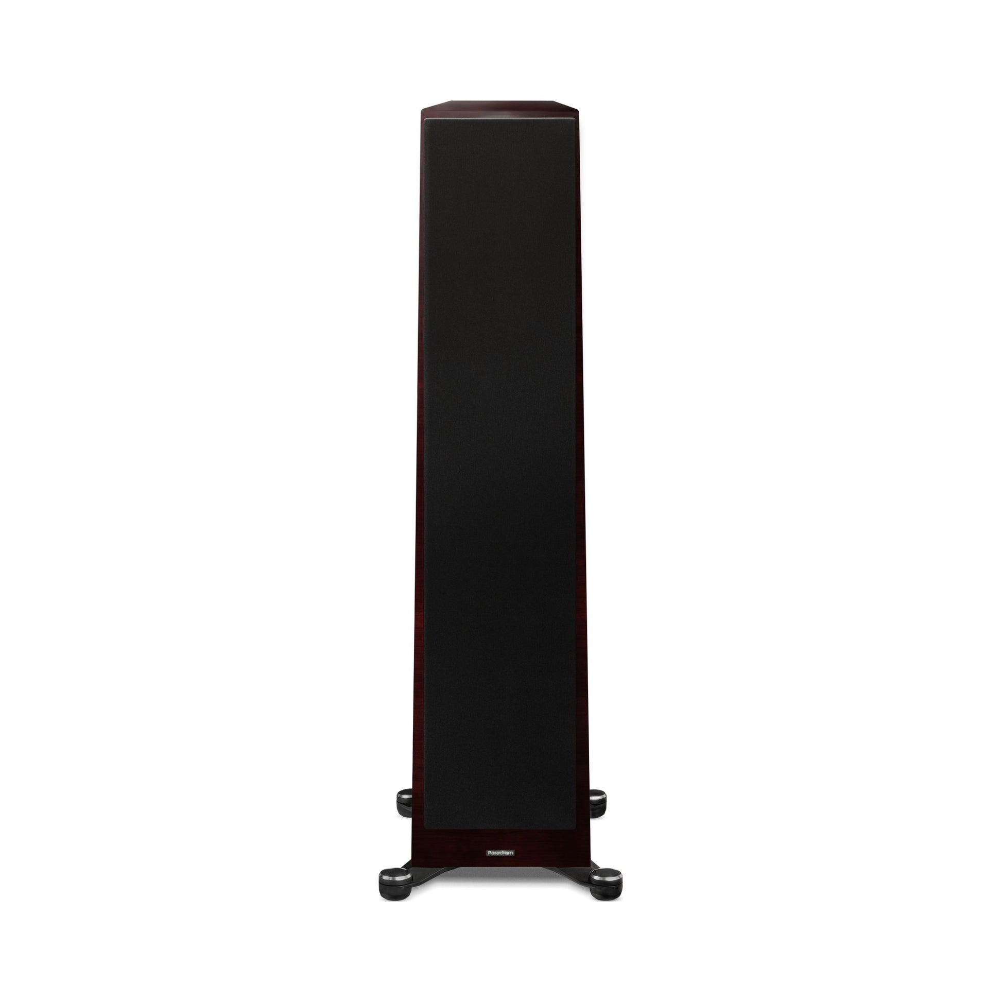 Paradigm Founder 100F Standlautsprecher Frontansicht mit montierter Abdeckung, Midnight Cherry