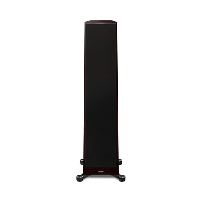 Paradigm Founder 100F Standlautsprecher Frontansicht mit montierter Abdeckung, Midnight Cherry