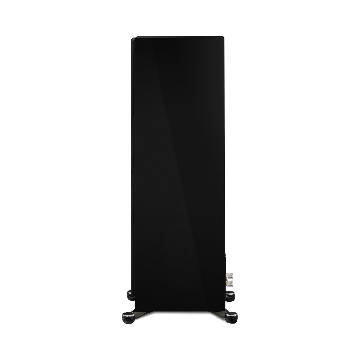 Paradigm Founder 100F Standlautsprecher Seitenansicht mit montierter Abdeckung, Black Gloss
