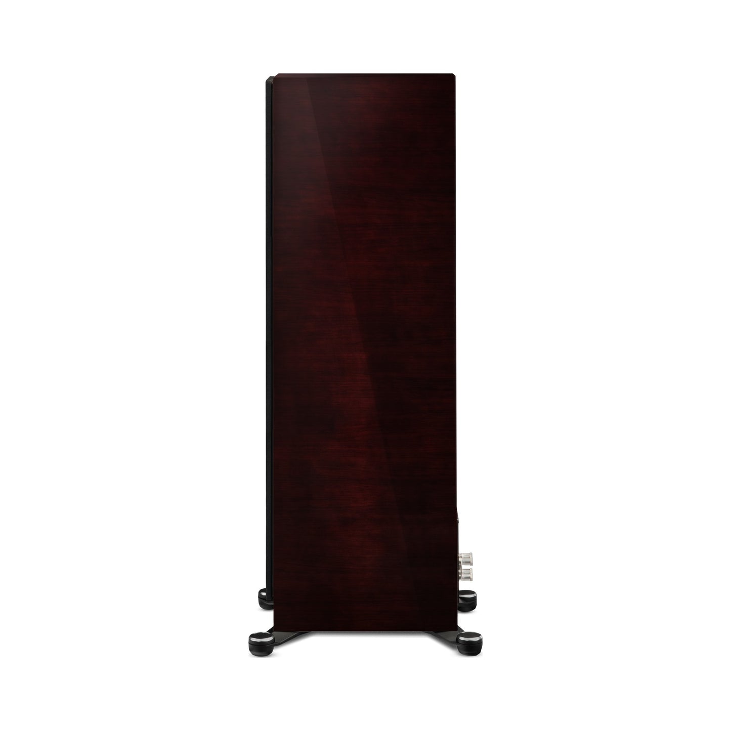 Paradigm Founder 100F Standlautsprecher Seitenansicht mit montierter Abdeckung, Midnight Cherry