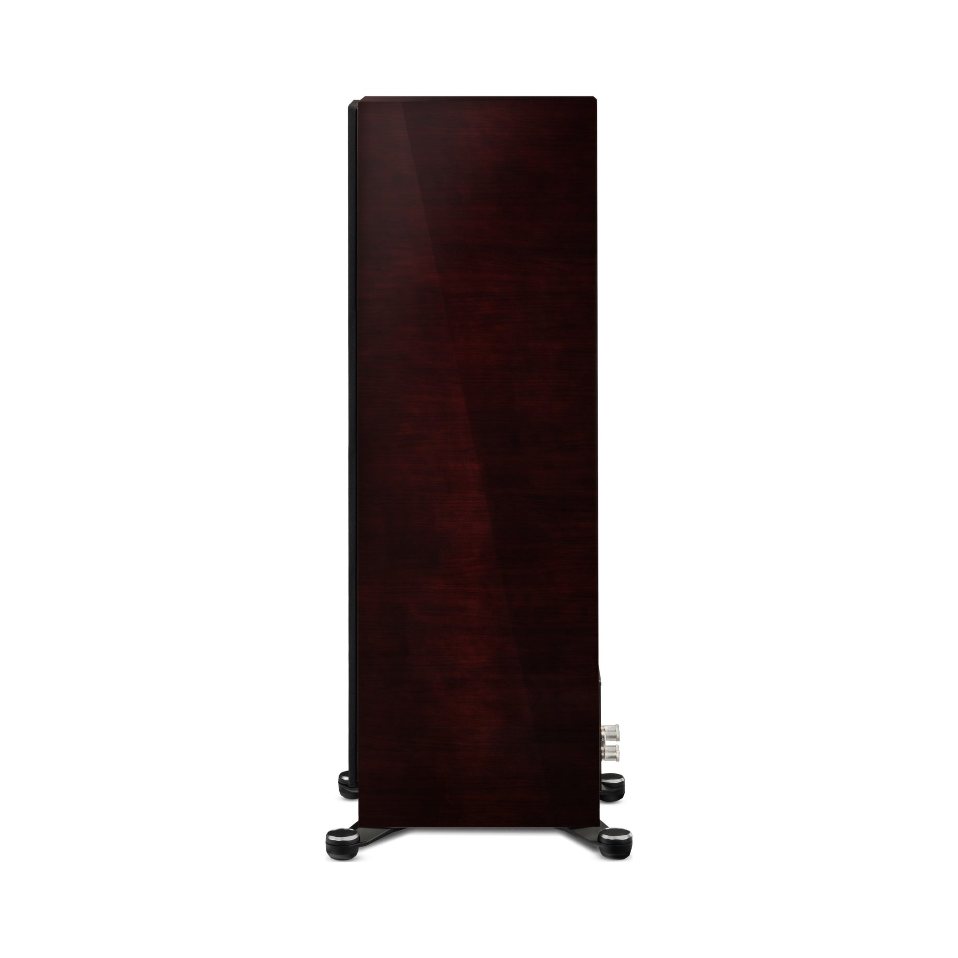 Paradigm Founder 100F Standlautsprecher Seitenansicht mit montierter Abdeckung, Midnight Cherry