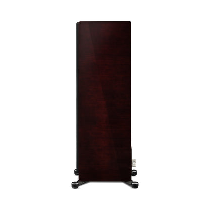 Paradigm Founder 100F Standlautsprecher Seitenansicht mit montierter Abdeckung, Midnight Cherry