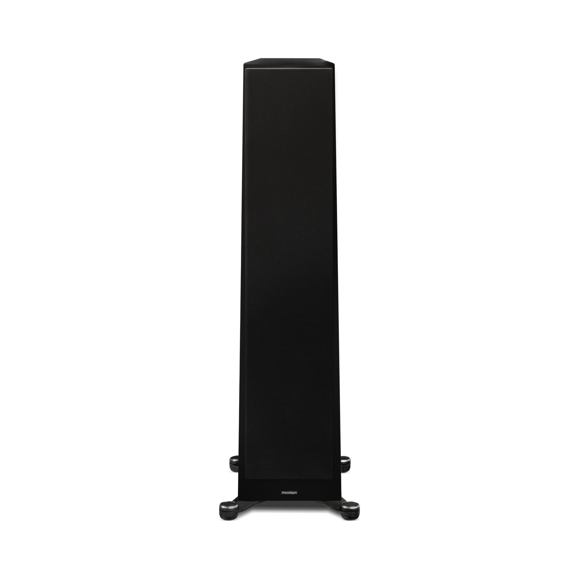 Paradigm Founder 120H Standlautsprecher Frontansicht mit montierter Abdeckung, Black Gloss