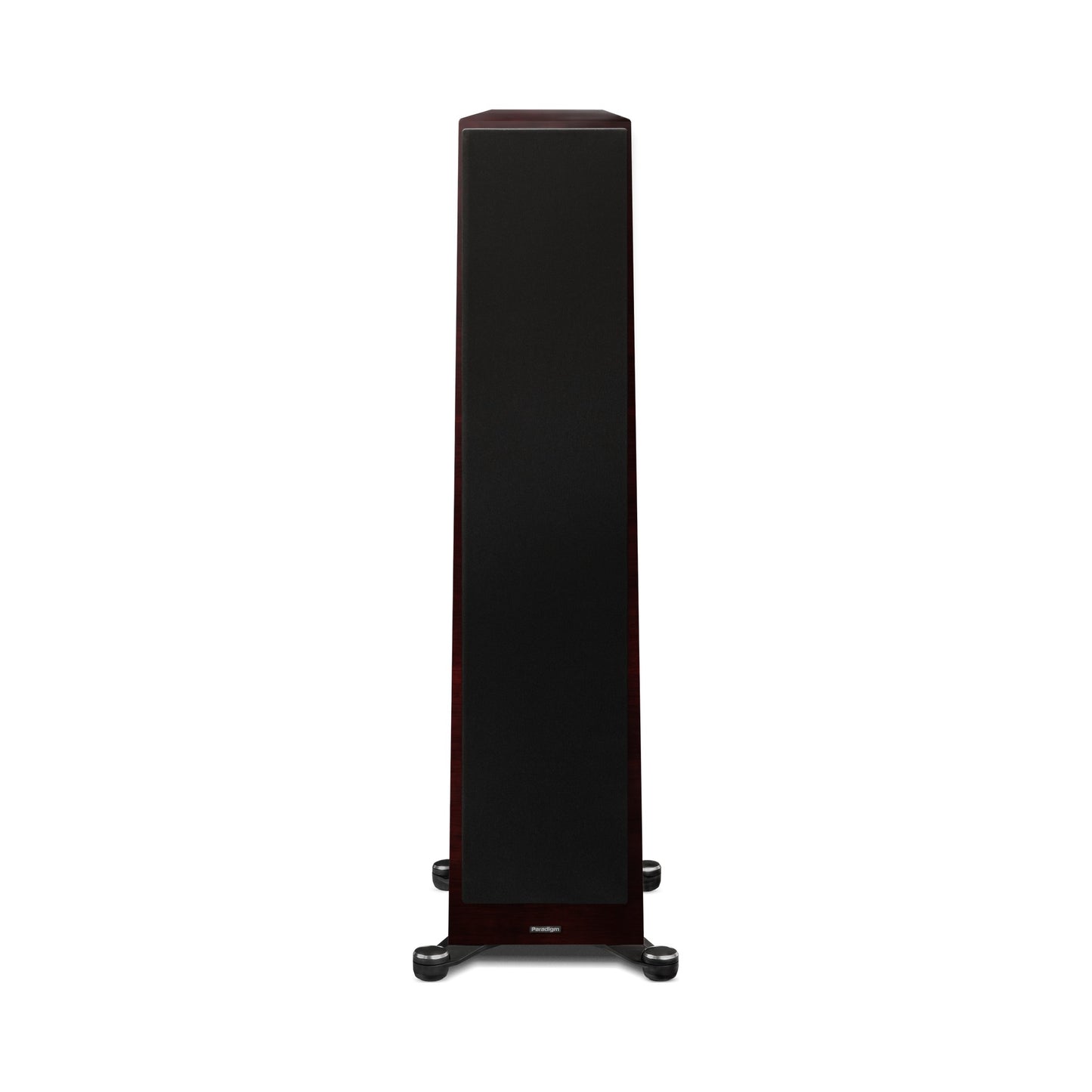 Paradigm Founder 120H Standlautsprecher Frontansicht mit montierter Abdeckung, Midnight Cherry