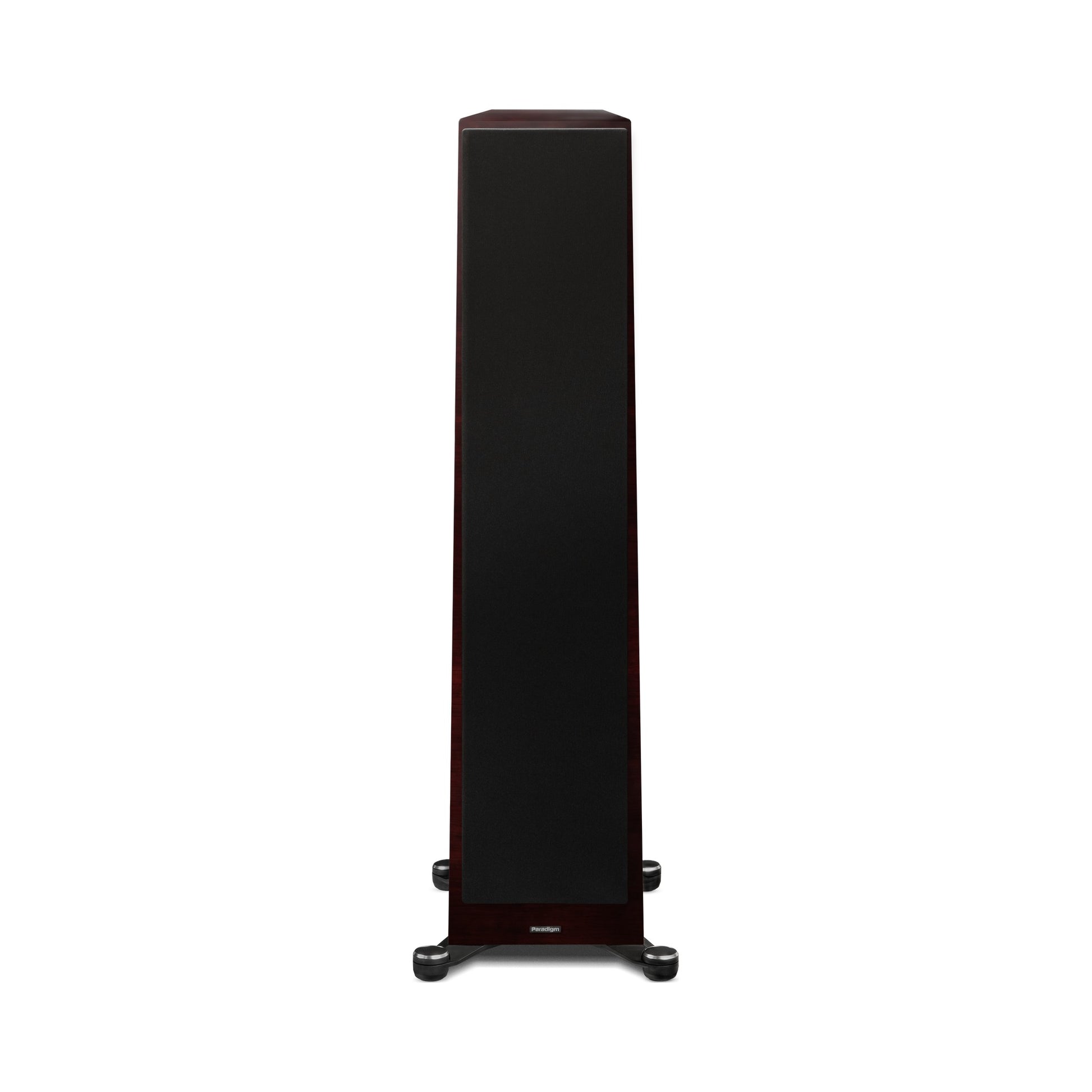 Paradigm Founder 120H Standlautsprecher Frontansicht mit montierter Abdeckung, Midnight Cherry
