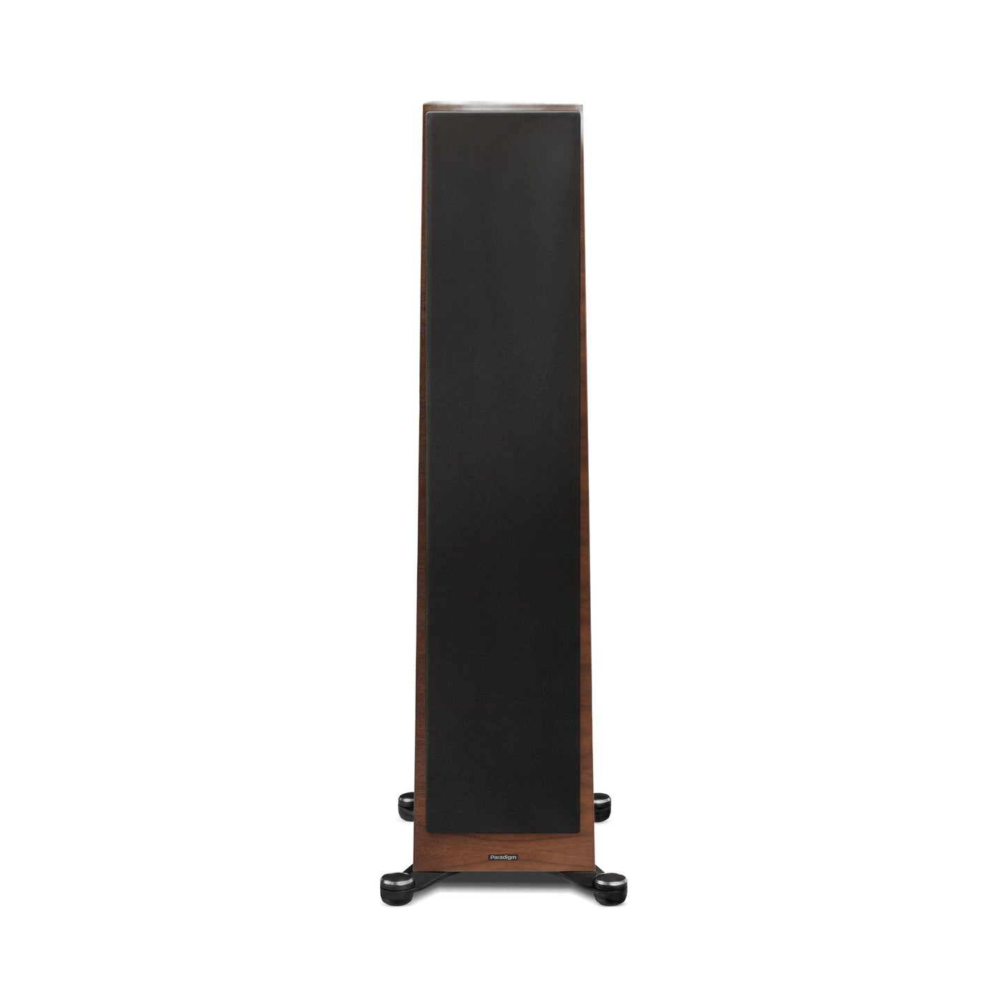 Paradigm Founder 120H Standlautsprecher Frontansicht mit montierter Abdeckung, Walnut