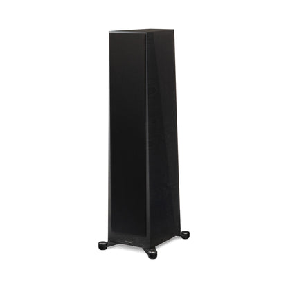 Paradigm Founder 120H Standlautsprecher Schrägansicht mit montierter Abdeckung, Black Walnut