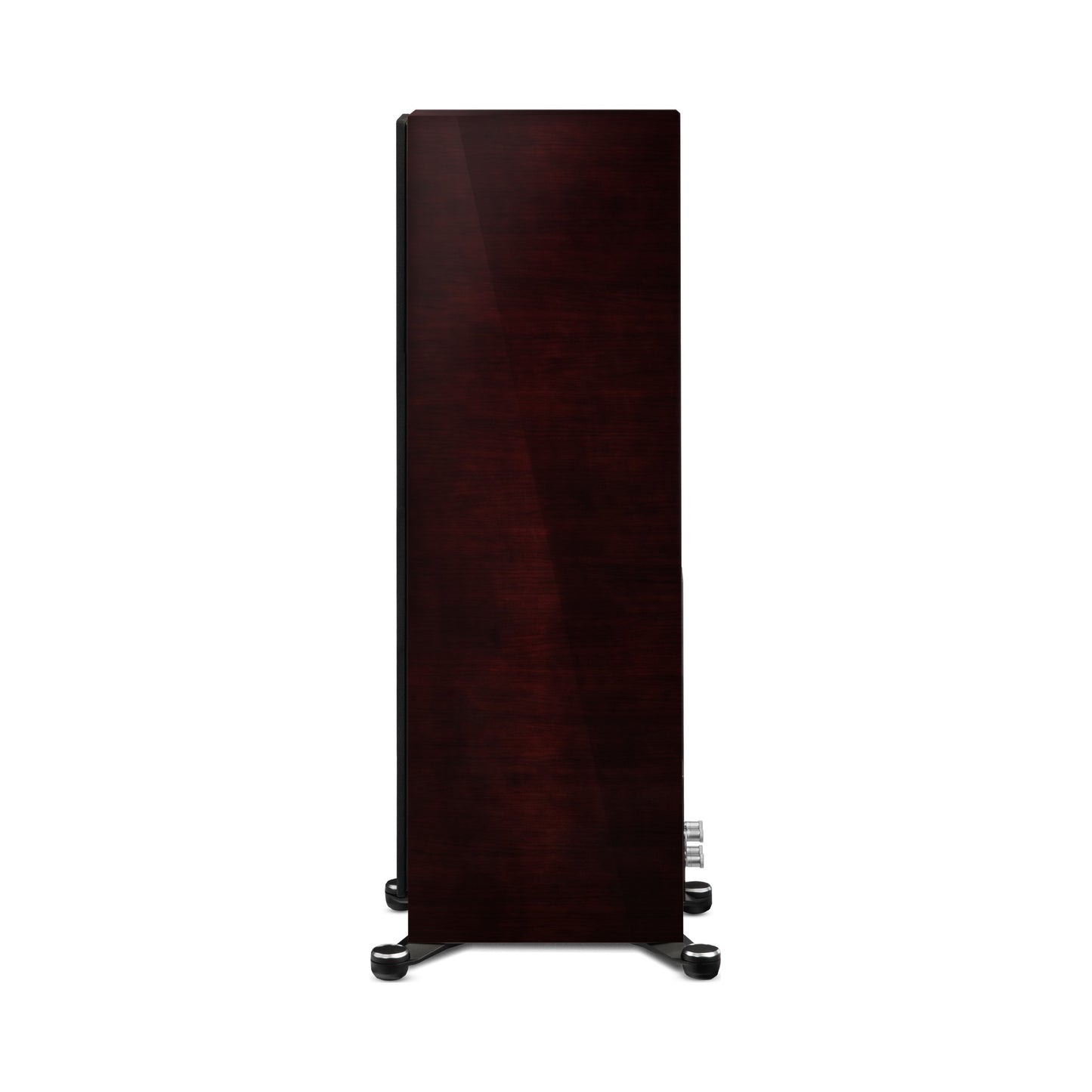 Paradigm Founder 120H Standlautsprecher Seitenansicht mit montierter Abdeckung, Midnight Cherry