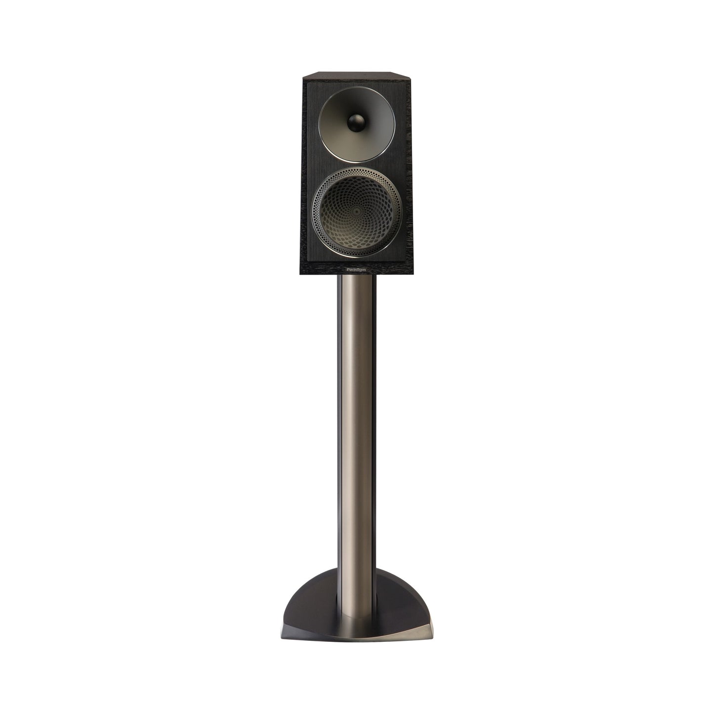 Paradigm Founder 40B Regallautsprecher Frontansicht auf Standfuss, Black Walnut