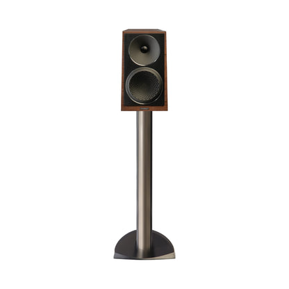 Paradigm Founder 40B Regallautsprecher Frontansicht auf Standfuss, Walnut