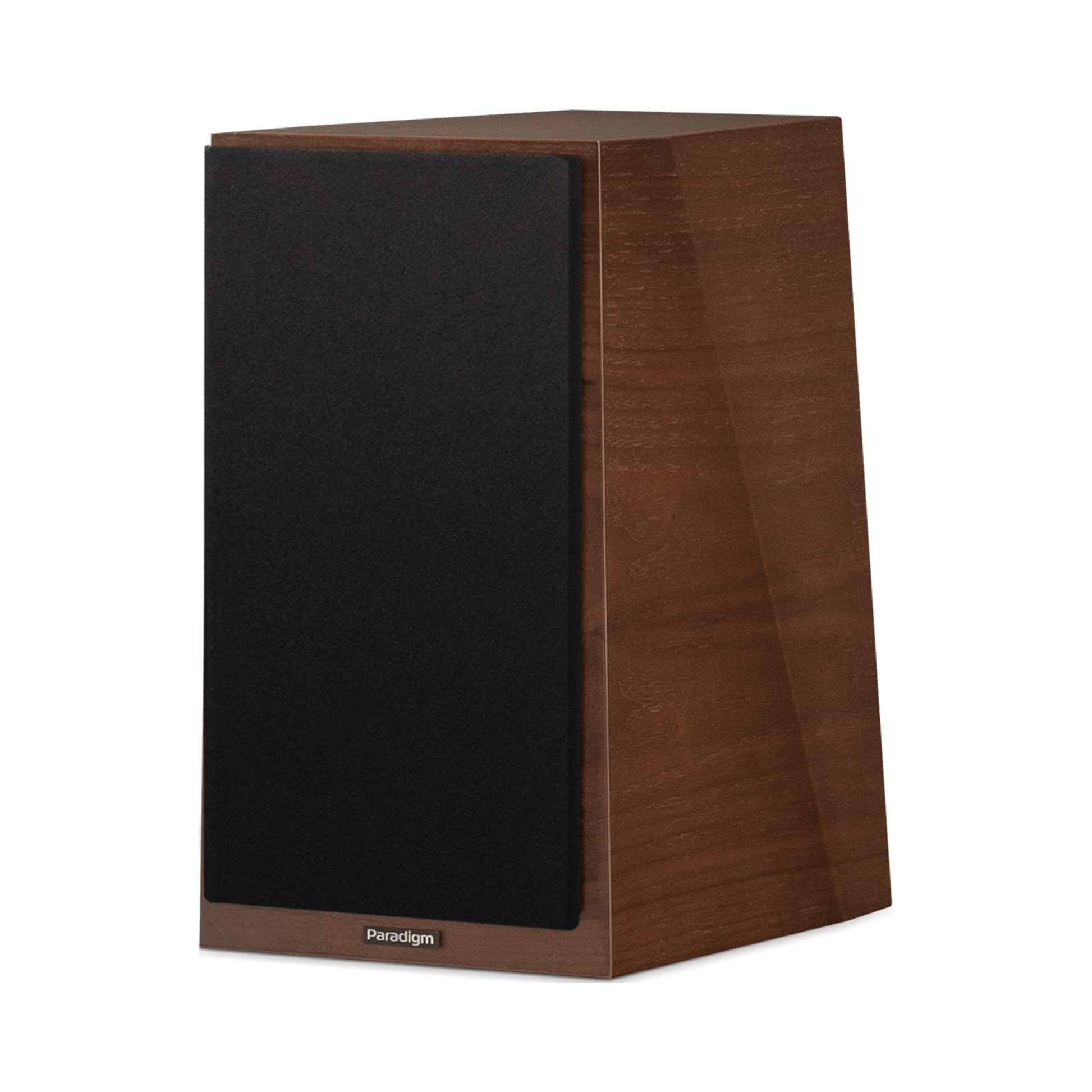 Paradigm Founder 40B Regallautsprecher Schrägansicht mit montierter Abdeckung ohne Standfuss, Walnut