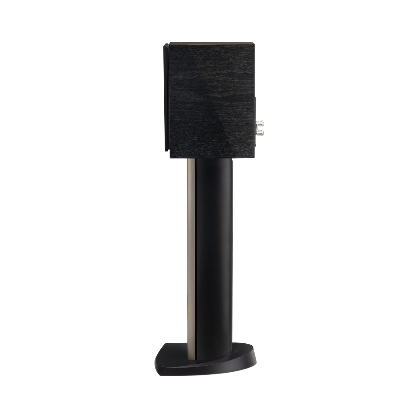Paradigm Founder 40B Regallautsprecher Seitenansicht mit montierter Abdeckung auf Standfuss, Black Walnut