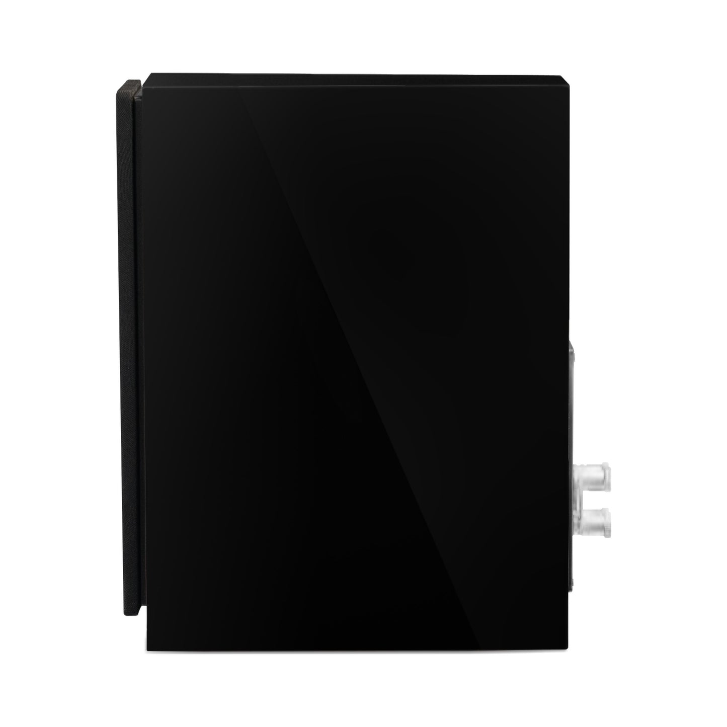 Paradigm Founder 40B Regallautsprecher Seitenansicht mit montierter Abdeckung ohne Standfuss, Black Gloss