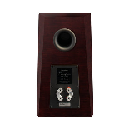 Paradigm Founder 40B Regallautsprecher Rückansicht mit Bi-Wiring-Anschlussfeld ohne Standfuss, Midnight Cherry