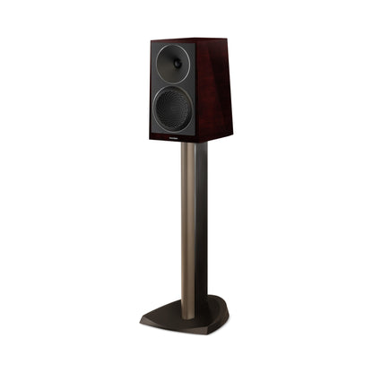 Paradigm Founder 40B Regallautsprecher Schrägansicht auf Standfuss, Midnight Cherry