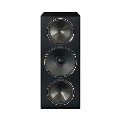 Paradigm Founder 70LCR Lautsprecher Frontansicht aufrecht aufgestellt, Black Gloss