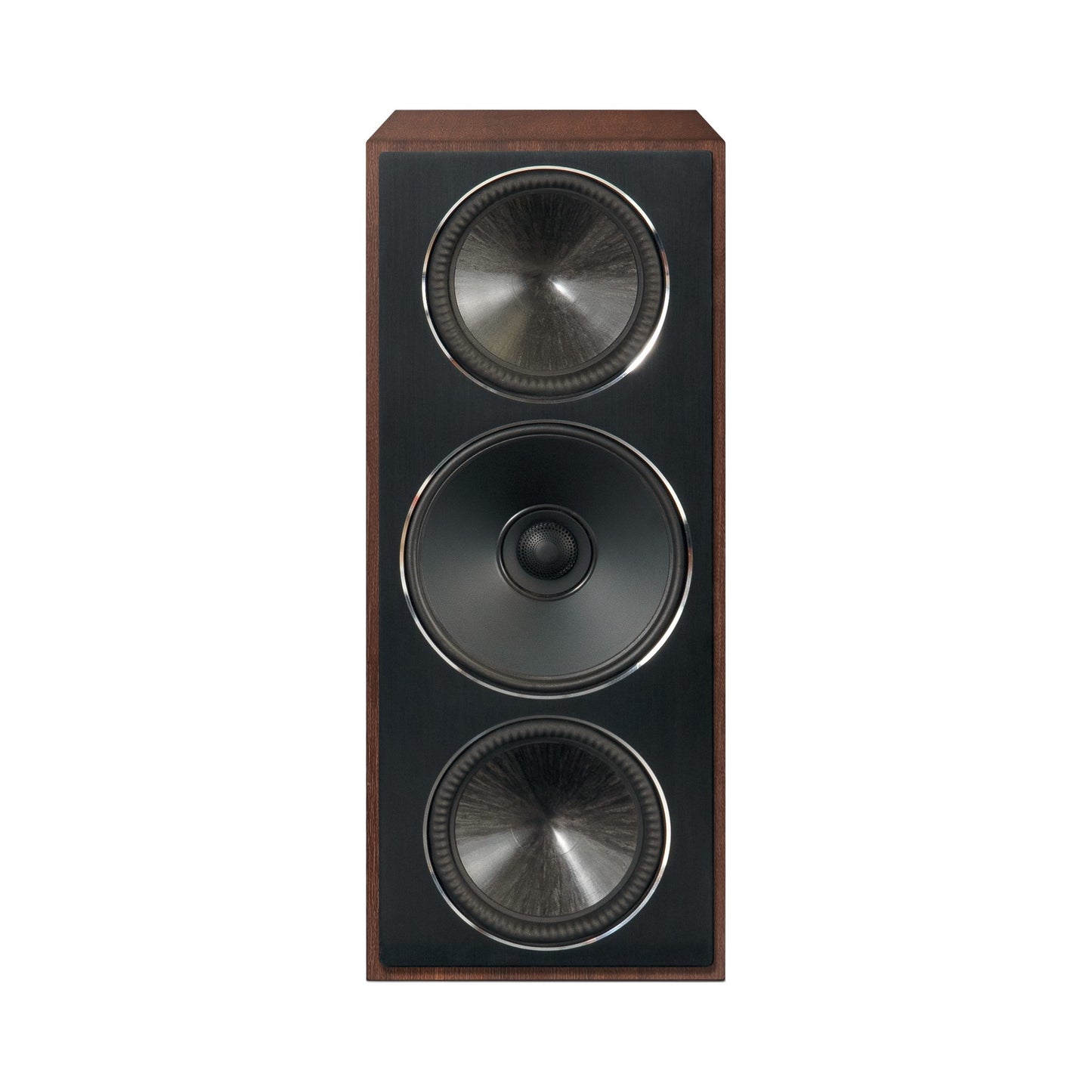 Paradigm Founder 70LCR Lautsprecher Frontansicht aufrecht aufgestellt, Walnut
