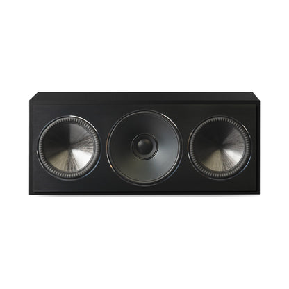 Paradigm Founder 70LCR Lautsprecher Frontansicht liegend aufgestellt, Black Gloss