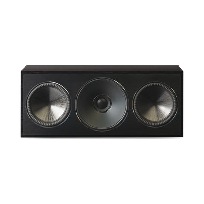 Paradigm Founder 70LCR Lautsprecher Frontansicht liegend aufgestellt, Black Walnut