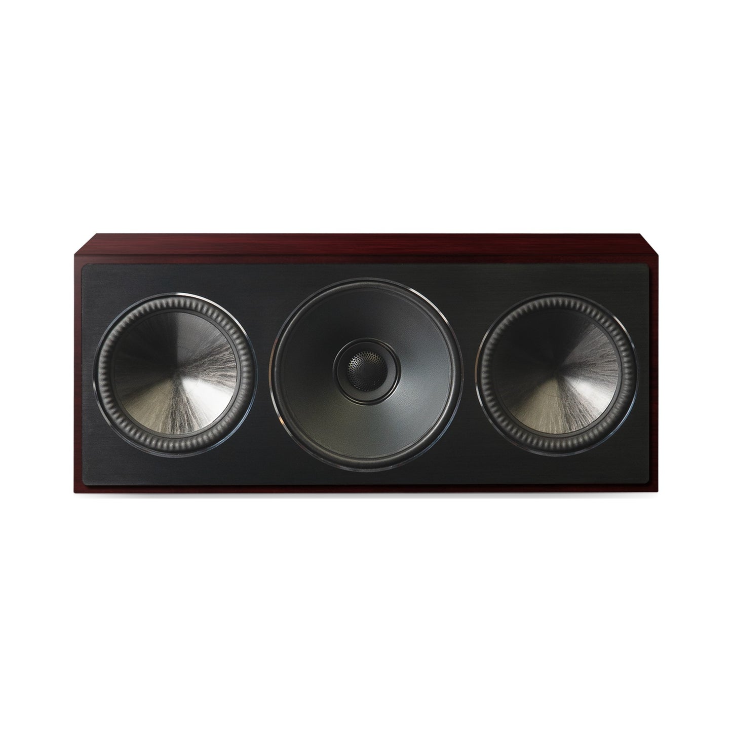 Paradigm Founder 70LCR Lautsprecher Frontansicht liegend aufgestellt, Midnight Cherry