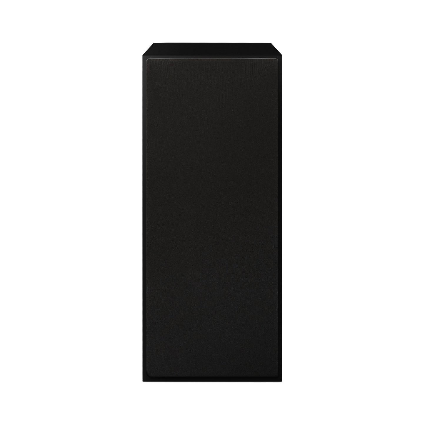 Paradigm Founder 70LCR Lautsprecher Frontansicht mit montierter Abdeckung aufrecht aufgestellt, Black Gloss