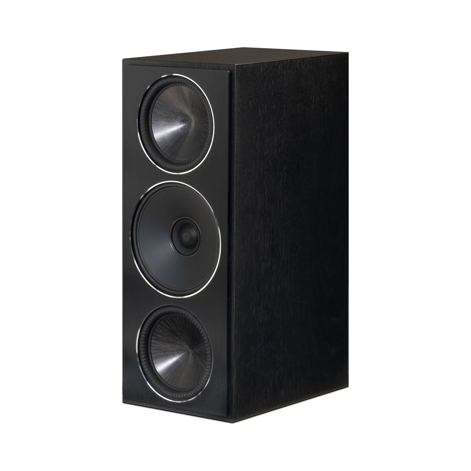 Paradigm Founder 70LCR Lautsprecher Schrägansicht aufrecht aufgestellt, Black Walnut