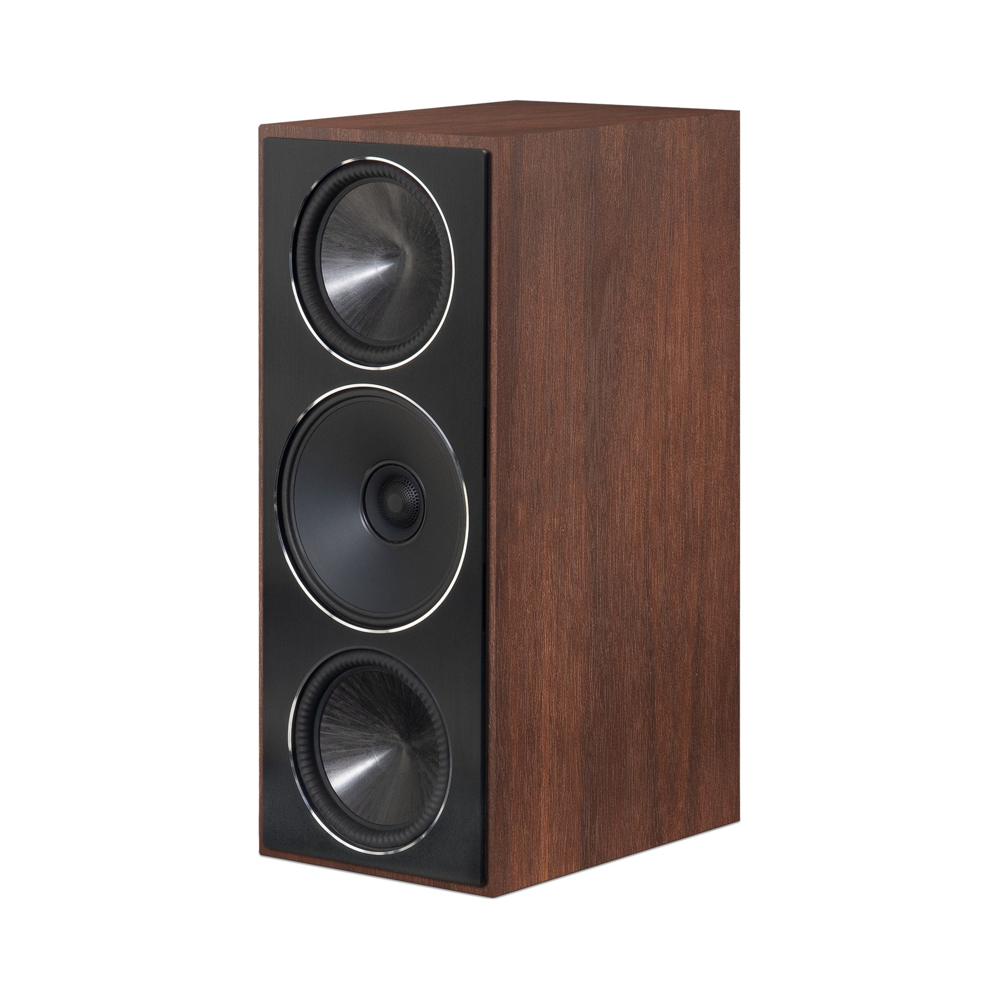 Paradigm Founder 70LCR Lautsprecher Schrägansicht aufrecht aufgestellt, Walnut