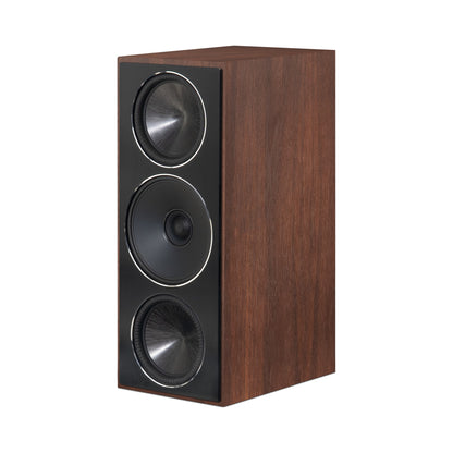 Paradigm Founder 70LCR Lautsprecher Schrägansicht aufrecht aufgestellt, Walnut